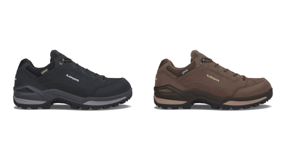 Lowa Renegade GTX Lo Hiking Shoes - Men's, Black/Graphite, Espresso/Beige