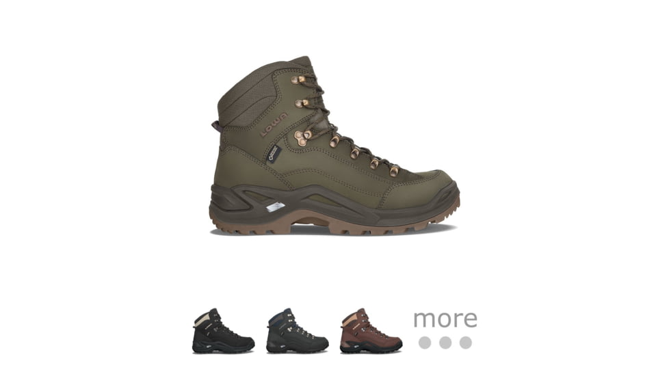 Lowa Renegade GTX Mid Hiking Shoes - Men's, Basil, Black/Pebble, Dark Grey, Espresso/Brown, Graphite/Light Gray, Navy/Honey