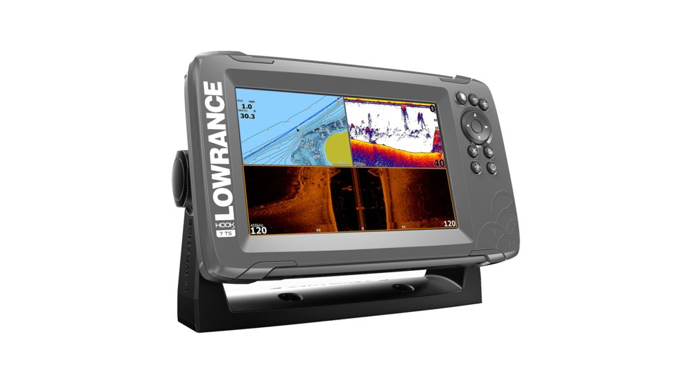Lowrance 7&quot; Chartplotter/Fishfinder TripleShot Transom Mount Transducer w/Nav+ Chart HOOK²-7 67561