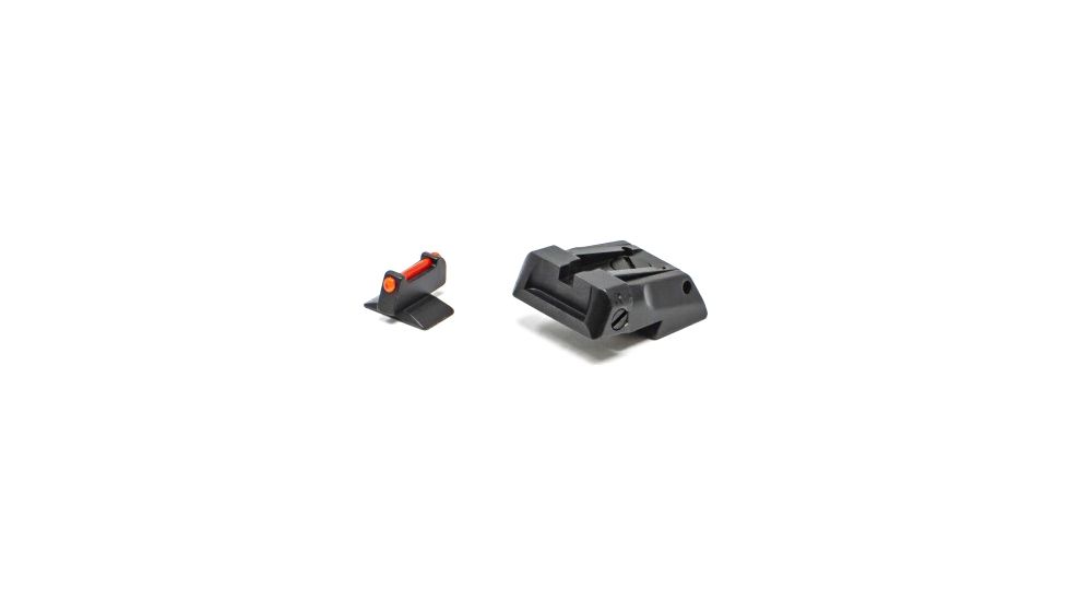 LPA Adjustable Red Front Fiber Optic Sight Set, Sig Sauer 1911, Cal .22, Black, SPS17SS6F