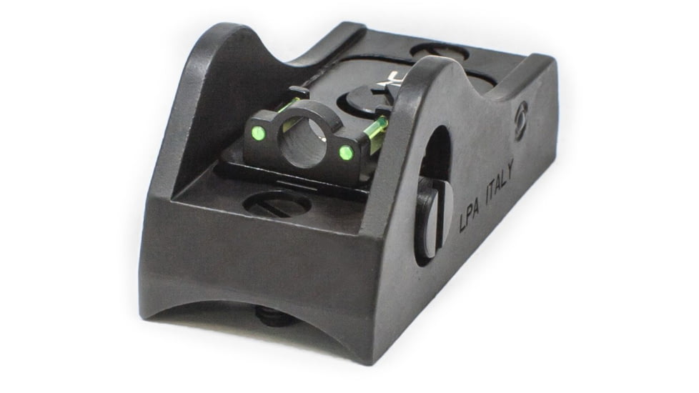 LPA Adjustable Shotgun Rear Sight Screw Down, Fiber Optic Ring, Black, BAR11R+D5