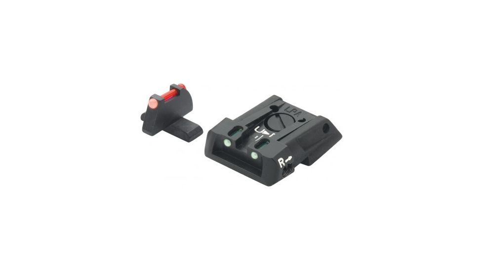 LPA SPF Fiber Optic Adjustable Sight Set For H&K P30, Black, SPF01HK