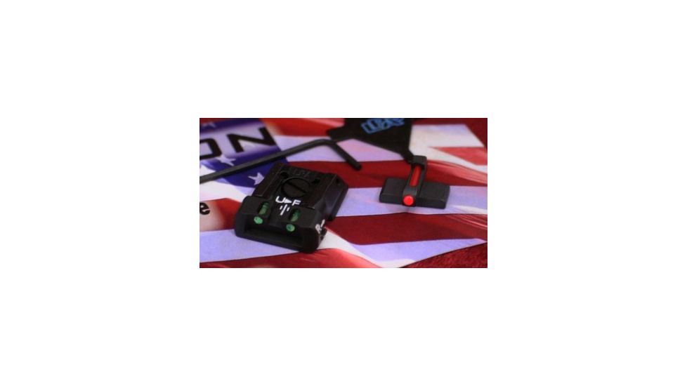 LPA SPF Fiber Optic Adjustable Sight Set For H&K P30, Black, SPF01HK