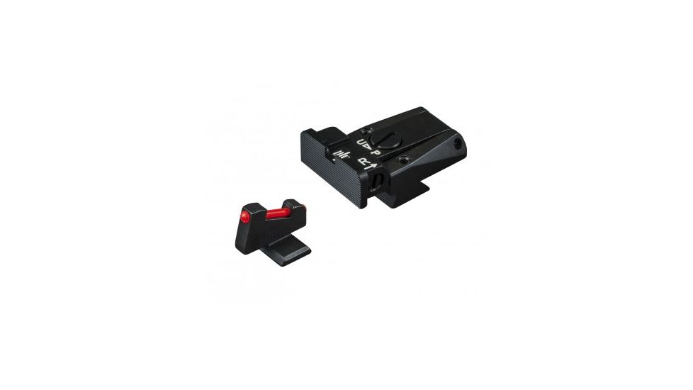 LPA SPR Adjustable Black Rear Red Front Sight Set For Browning GP Vig. MKIII Pract., GP40 S&amp;W, Black, SPR62BN7F