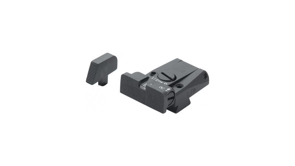 LPA SPR Adjustable Black Serrated Sight Set For Colt Gov't 1911-A1, Black, SPR45CT07