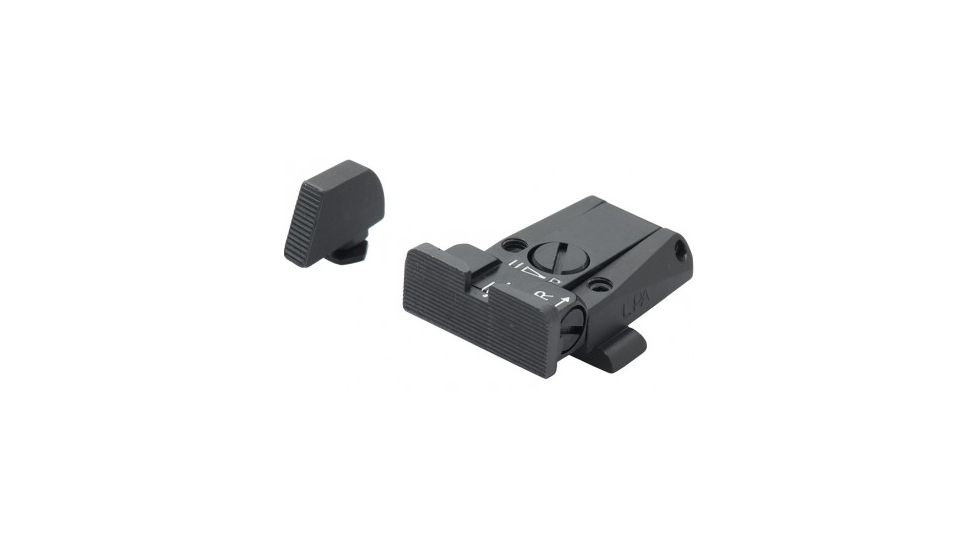 LPA SPR Adjustable Black Serrated Sight Set For Glock, Black, SPR36GL07