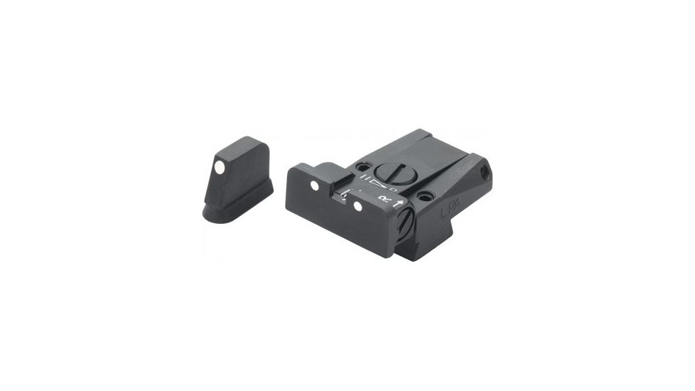 LPA SPR Adjustable White Dot Sight Set For CZ 75/85 Models w/ Dovetail Front Sights, Black, SPR86CZ30