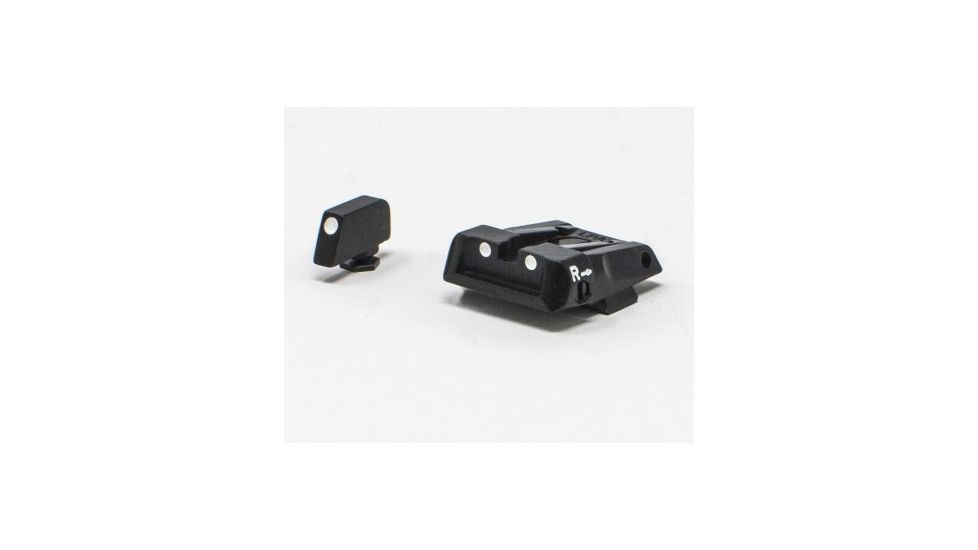 LPA SPS Fully Adjustable White Dot Sight Set For Glock 17-41, Black, SPS16GL30