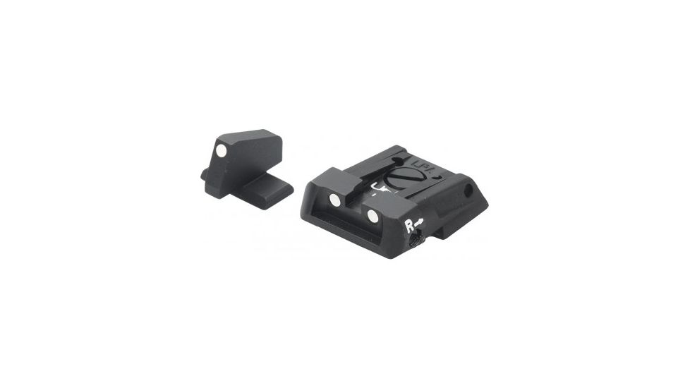 LPA SPS Fully Adjustable White Dot Sight Set For S&amp;W Military and Police M&amp;P, Black, SPS02SW30