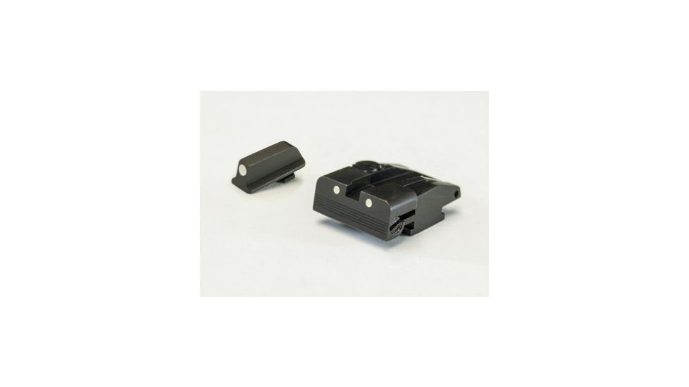 LPA SPS Fully Adjustable White Dot Sight Set For Walther P99, PPQ, PPQM2, No 22 Rimfire, Black, SPS15WA30