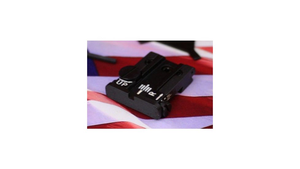 LPA TPU Adjustable Rear Black Serrated Sight Set For Browning High Power Vigilant, Black, TPU55BR07