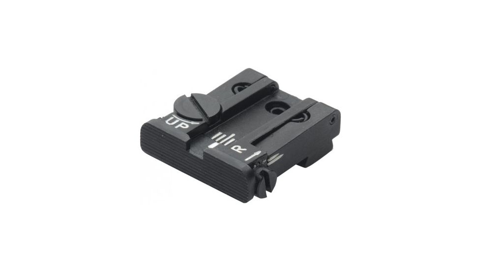LPA TPU Adjustable Rear Black Serrated Sight Set For Glock 17-23, 25-32, 34, 35, Black, TPU32GL07