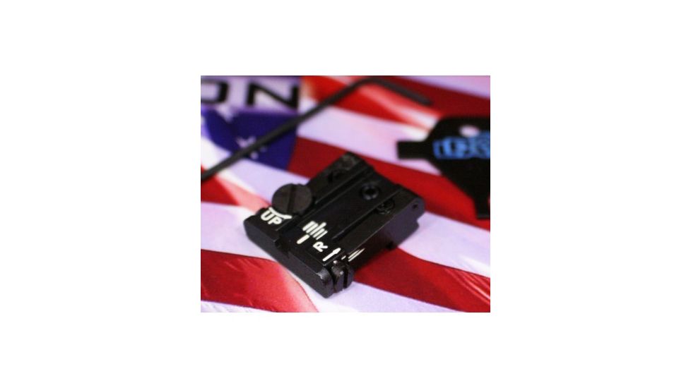 LPA TPU Adjustable Rear Black Serrated Sight Set For Glock 17-23, 25-32, 34, 35, Black, TPU32GL07