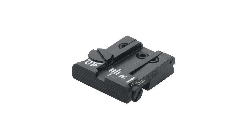 LPA TPU Adjustable Rear Black Serrated Sight Set For Ruger Cal22 Mark2, Black, TPU22RG07