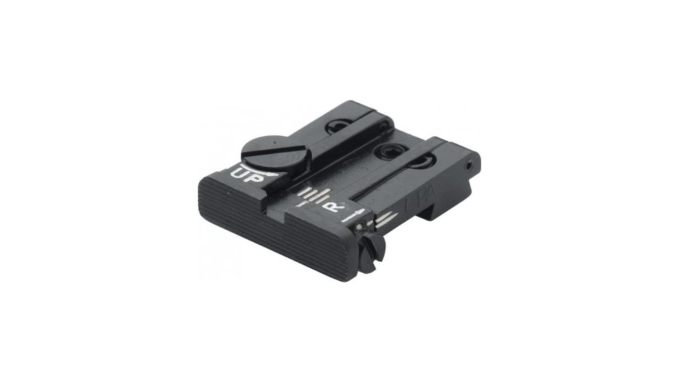 LPA TPU Adjustable Rear Black Serrated Sight Set For Springfield &amp; Sig - P220/225 Etc. XD, Black, TPU25SS07