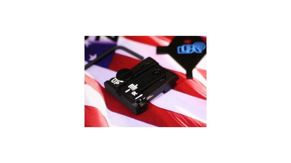 LPA TPU Adjustable Rear Black Serrated Sight Set For Springfield &amp; Sig - P220/225 Etc. XD, Black, TPU25SS07