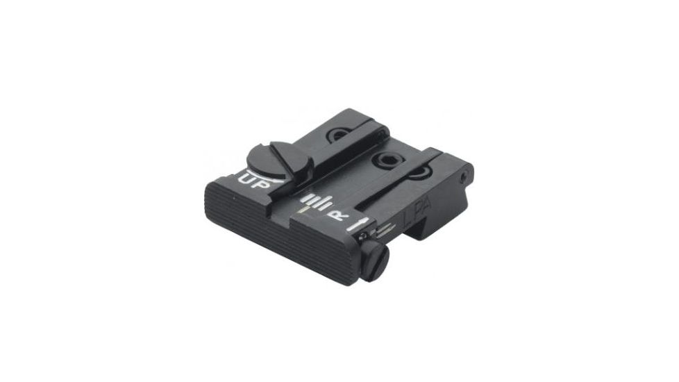 LPA TPU Adjustable Rear Black Serrated Sight Set For Taurus PT92,58,100, Black, TPU29TS07