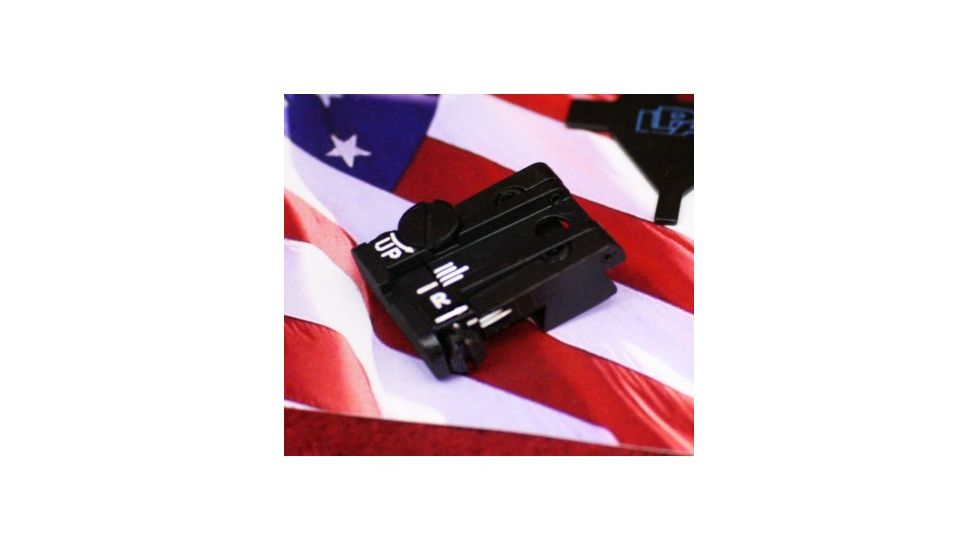 LPA TPU Adjustable Rear Black Serrated Sight Set For Taurus PT92,58,100, Black, TPU29TS07