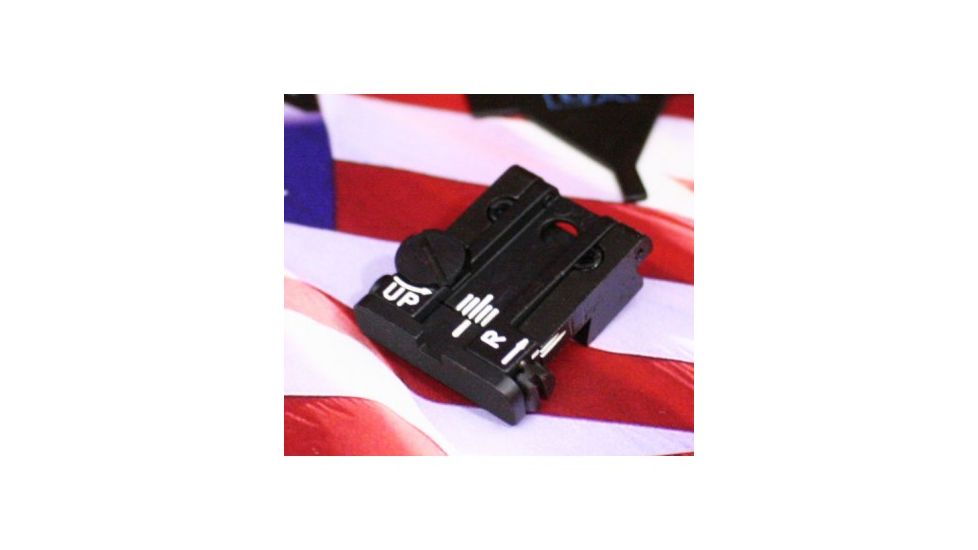 LPA TPU Adjustable Rear Black Serrated Sight Set For Taurus PT92,58,100, Black, TPU29TS07