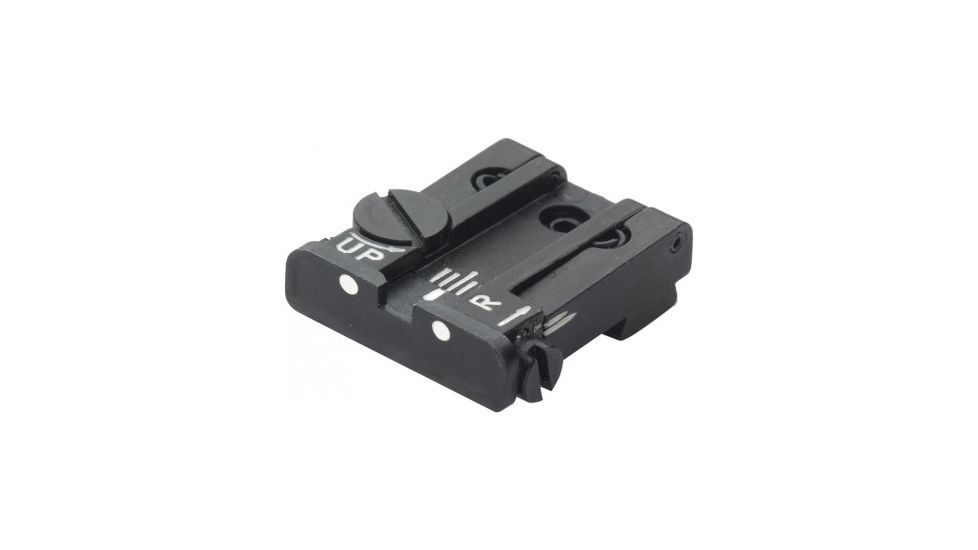 LPA TPU Adjustable Rear White Dot Sight Set For Glock 17-23, 25-32, 34, 35, Black, TPU32GL30