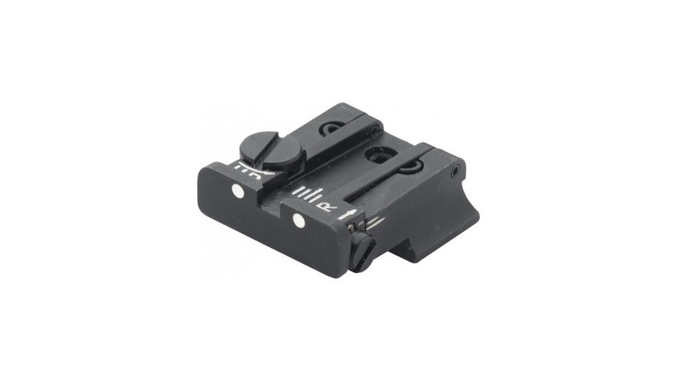 LPA TPU Adjustable Rear White Dot Sight Set For S&amp;W Cal. 10, 45, 3rd Gen, Black, TPU10WE30