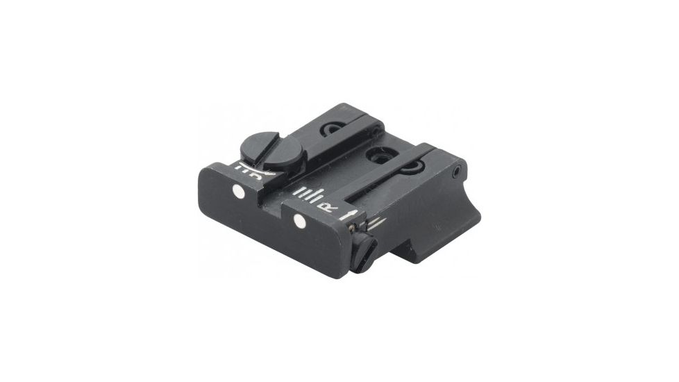 LPA TPU Adjustable Rear White Dot Sight Set For S&amp;W Cal. 9, 40 3rd Gen, Black, TPU91SW30