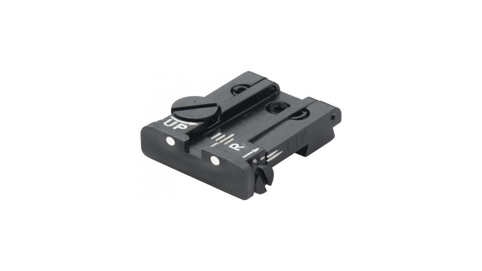 LPA TPU Adjustable Rear White Dot Sight Set For Springfield &amp; Sig - P220/225 Etc. XD, Black, TPU25SS30