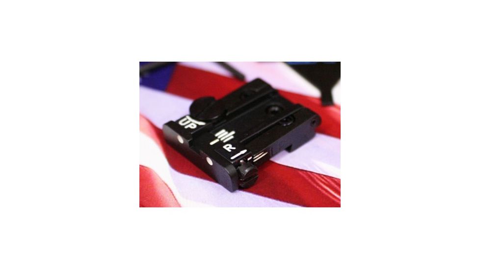 LPA TPU Adjustable Rear White Dot Sight Set For Springfield &amp; Sig - P220/225 Etc. XD, Black, TPU25SS30