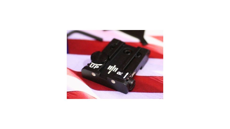 LPA TPU Adjustable Rear White Dot Sight Set For Springfield &amp; Sig - P220/225 Etc. XD, Black, TPU25SS30