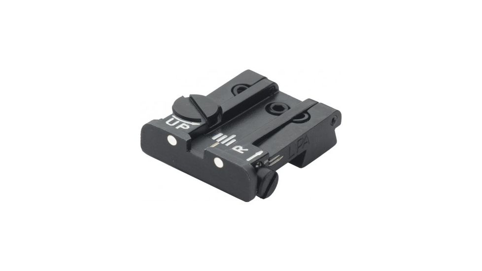 LPA TPU Adjustable Rear White Dot Sight Set For Taurus PT92,58,100, Black, TPU29TS30