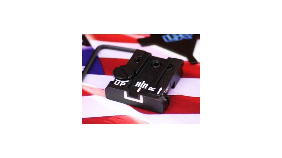LPA TPU Adjustable Rear White Outline Sight Set For Beretta 92,96,98,M9, Stock, Brigadier, 90Two, Black, TPU92BE18