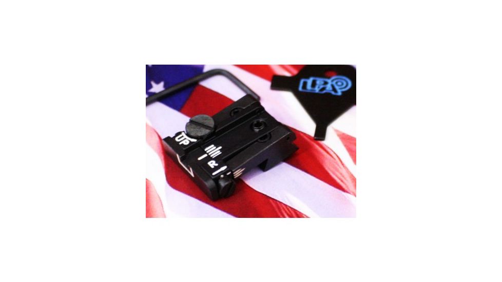 LPA TPU Adjustable Rear White Outline Sight Set For Browning High Power Sport, Black, TPU60BS18