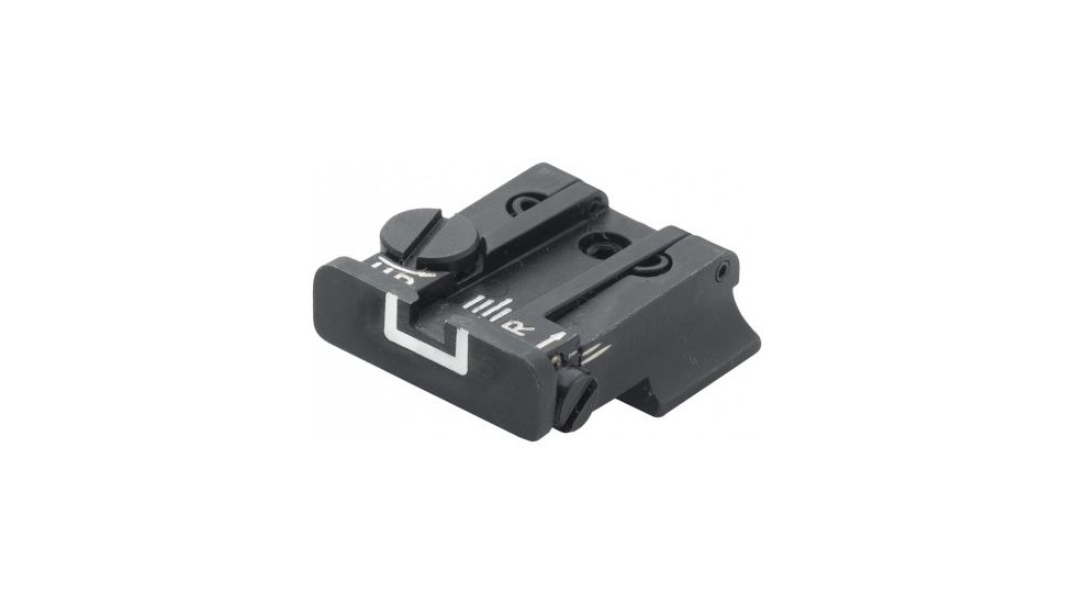 LPA TPU Adjustable Rear White Outline Sight Set For CZ100, Black, TPU84BZ18