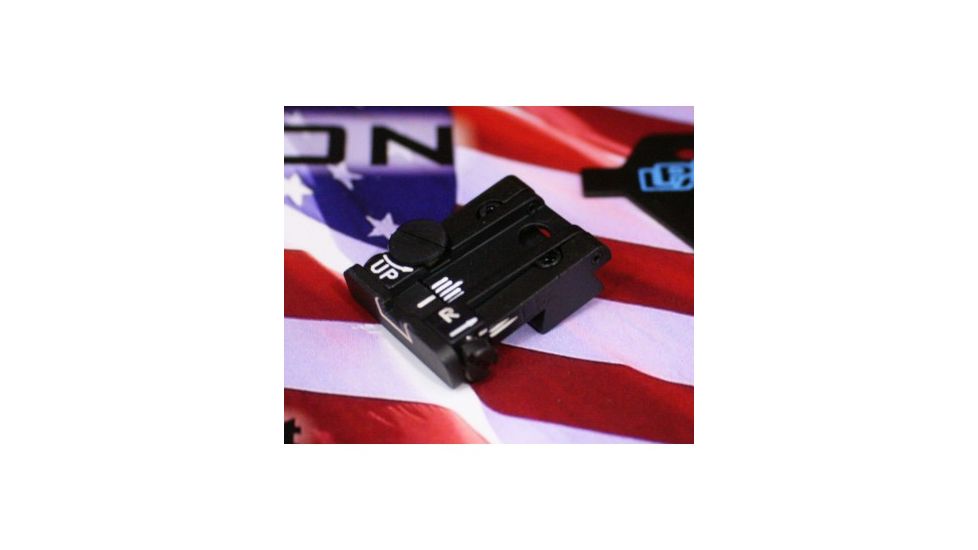 LPA TPU Adjustable Rear White Outline Sight Set For Taurus PT92,58,100, Black, TPU29TS18