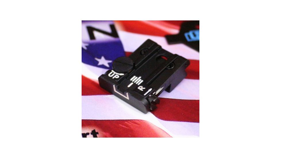 LPA TPU Adjustable Rear White Outline Sight Set For Taurus PT92,58,100, Black, TPU29TS18