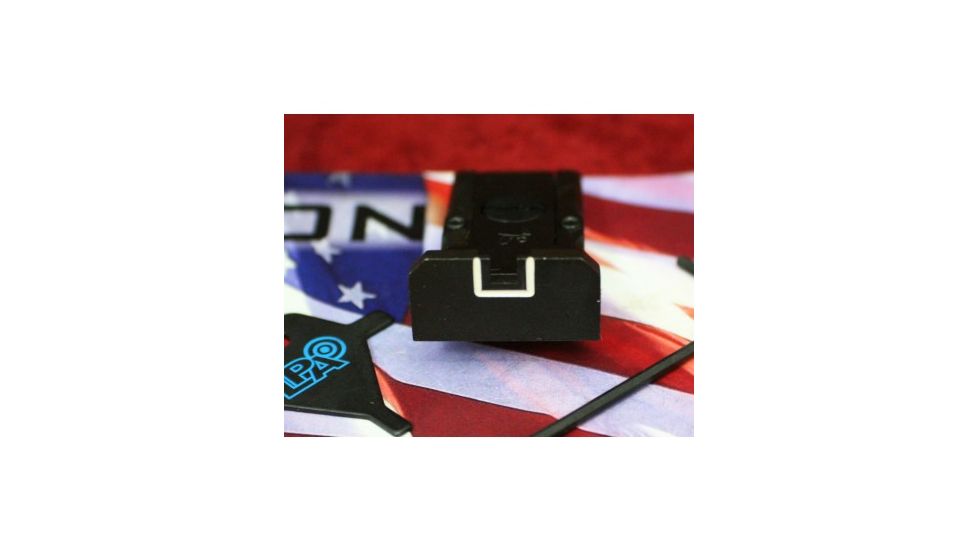 LPA TRT Adjustable Rear Target White Outline Sight Set, TRT92BW-18, Black, TRT92BW18