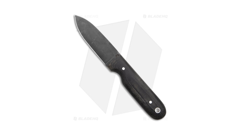 LT Wright Knives Bushcrafter HC Saber Fixed Blade Knife, 4.00in, 1075, Spear Point Blade, Micarta, Black Handle, Black/Black, 8.375 inch, BHQ-178352
