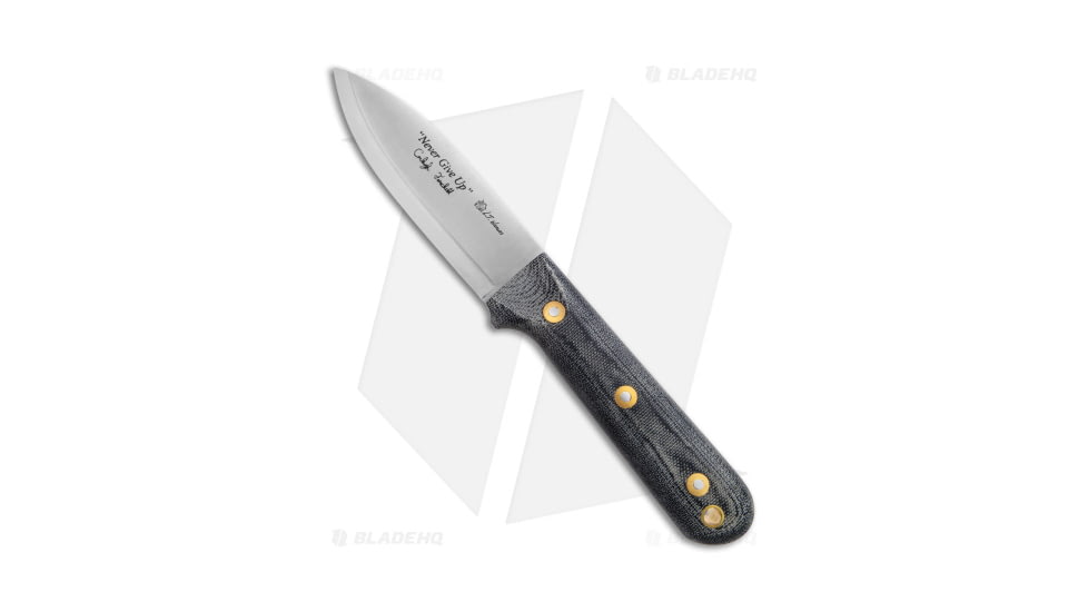 LT Wright Knives Carleigh Fairchild Genesis Fixed Blade Knife, 4.25in, A2, Drop Point Blade, Micarta, Black Handle, Black/Gray, 9.05 inch, BHQ-142790