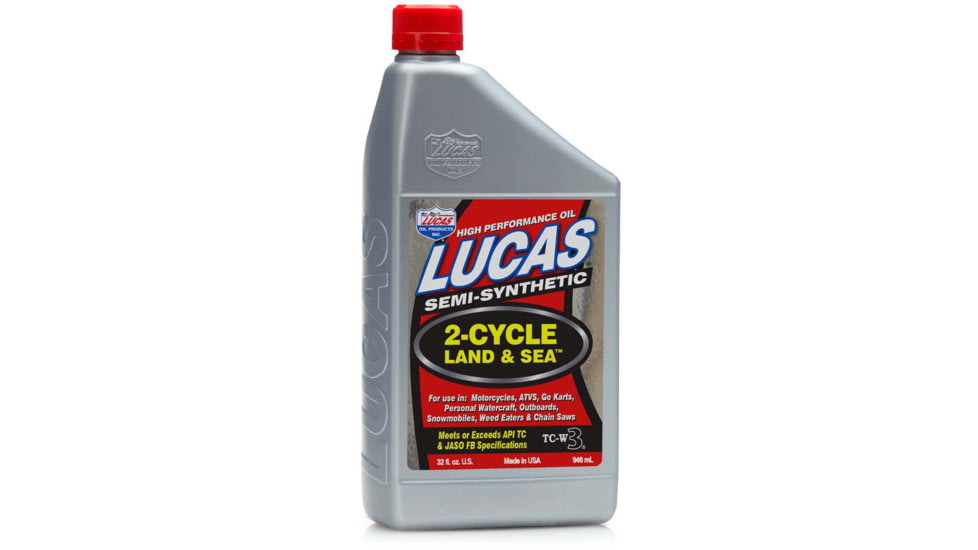 Lucas Oil Land &amp; Sea 2-Cycle Oil, Quart, 6x1, 10467