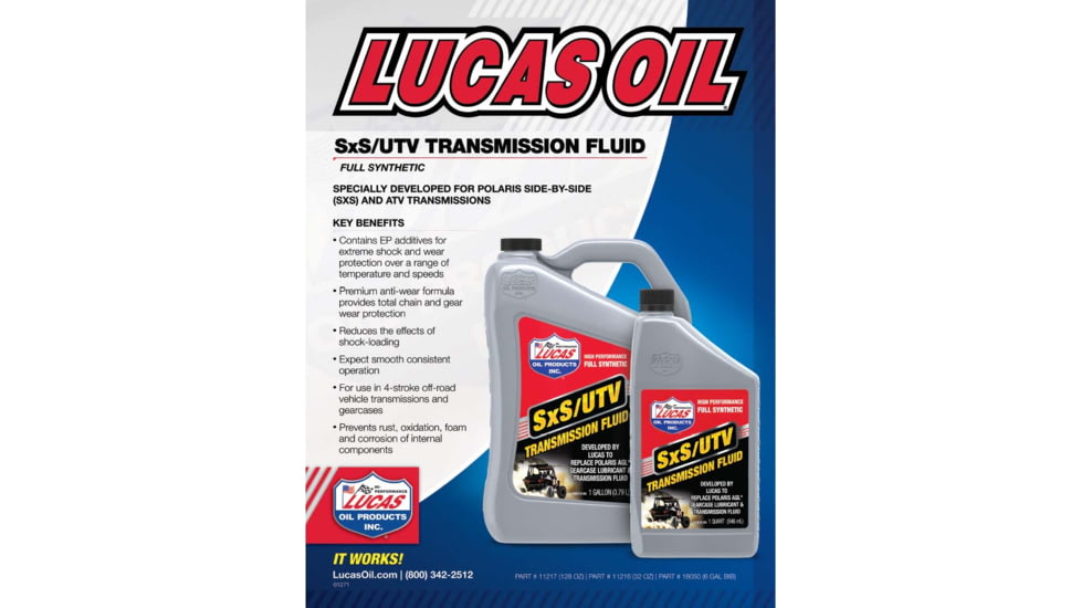 Lucas Oil Synthetic SxS Transmission Fluid, ATV Accessories, 11216