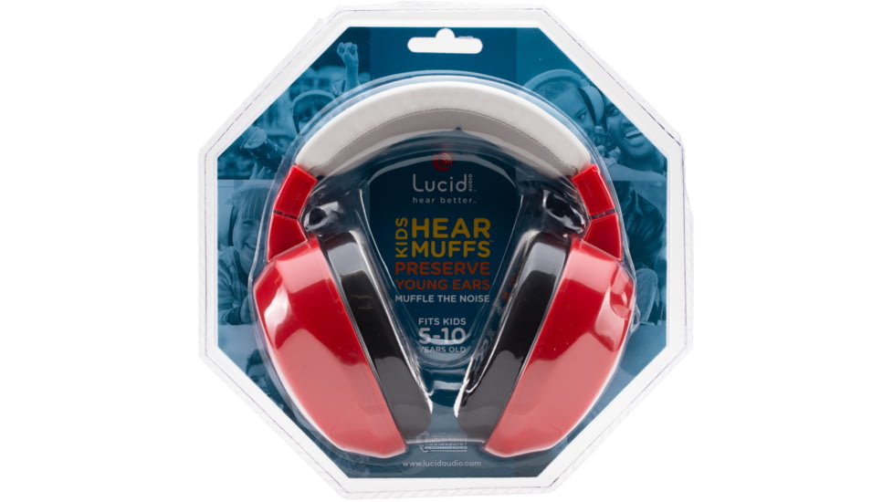 Lucid Audio HearMuffs Kids Hearing Protection, Red, LA-KIDS-PM-RD