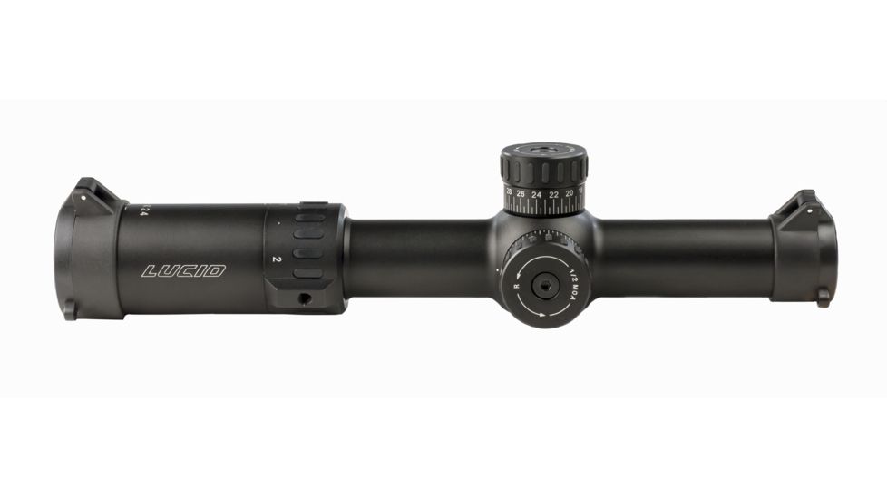 Lucid Optics L7 Riflescope, 1-6x24mm, 30mm Tube, Second Focal Plane, P7 Reticle, Matte Black, L-1624-P7
