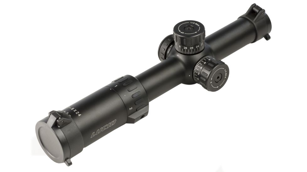 Lucid Optics L7 Riflescope, 1-6x24mm, 30mm Tube, Second Focal Plane, P7 Reticle, Matte Black, L-1624-P7