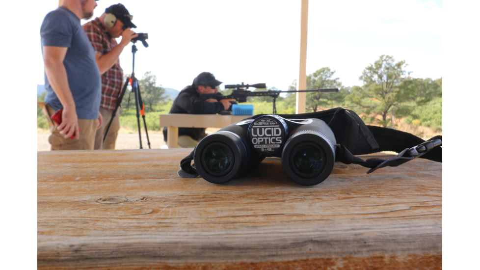 Lucid Optics Binocular 8x42mm Binocular, ED Open Frame w/ Hard Case, Matte Black, L-B8-8x42