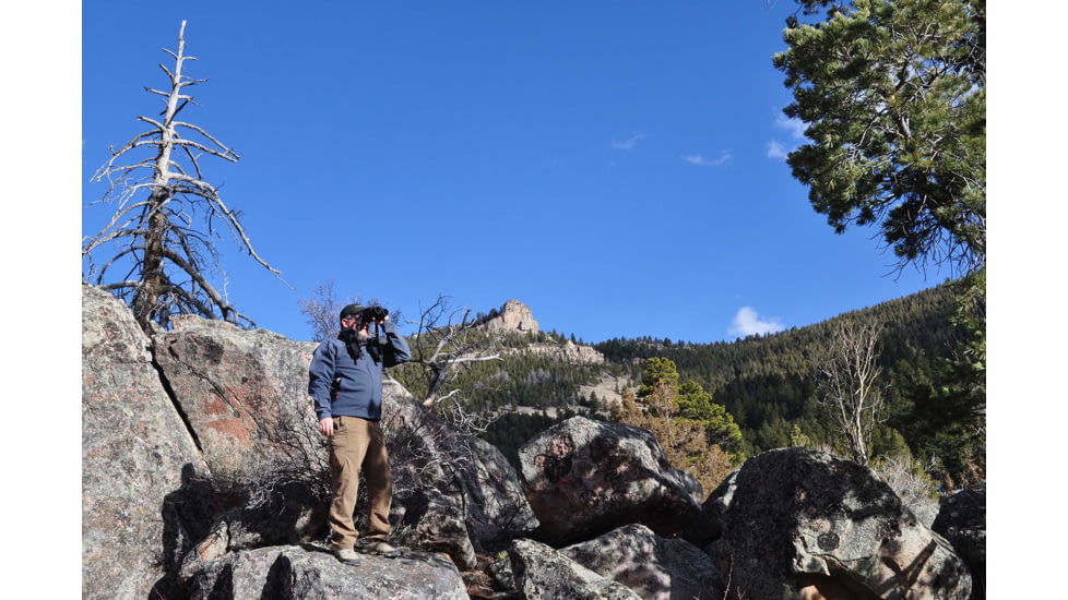 Lucid Optics Binocular 8x42mm Binocular, ED Open Frame w/ Hard Case, Matte Black, L-B8-8x42