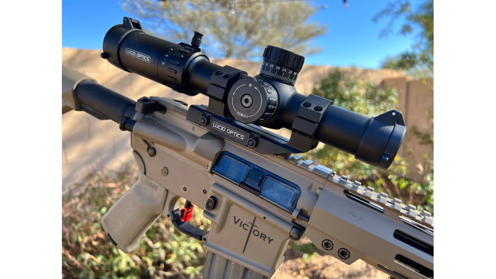 Lucid Optics L7 Riflescope, 1-6x24mm, 30mm Tube, Second Focal Plane, P7 Reticle, Matte Black, L-1624-P7