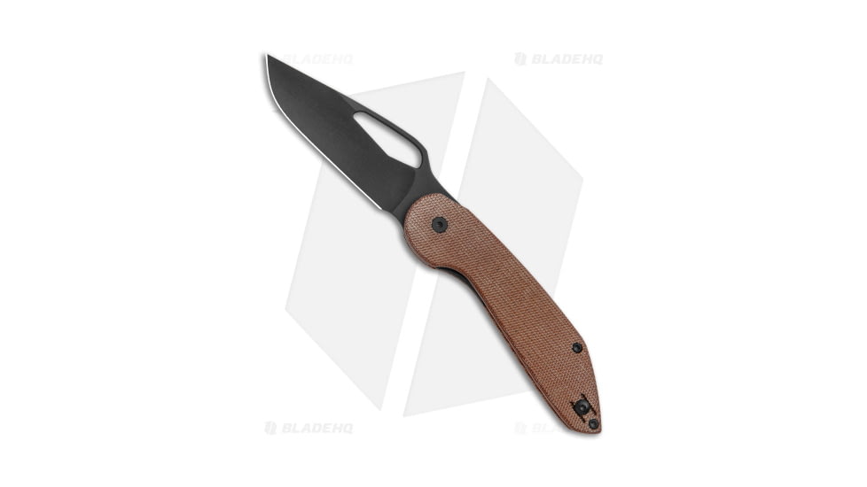 Luft Concepts Avant Folding Knife, 3.25in, Bohler M390 Stainless Steel, Drop Point Blade, Micarta, Brown Handle, Brown/Black, 7.75 inch, BHQ-147315