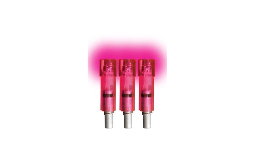Lumenok 2219 Lighted Crossbow Nock Flat Bolt Ends, 3-Pack, Pink 2219F3P