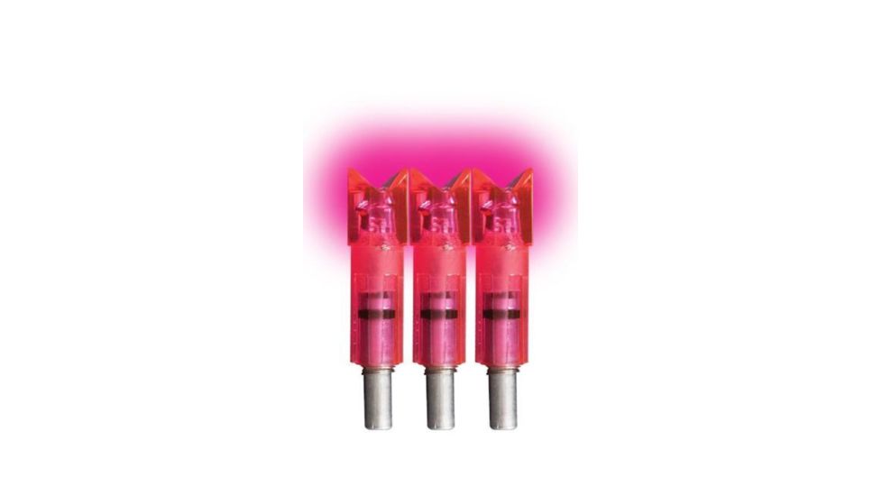 Lumenok Lighted Crossbow Nock Carbon Impact 3000 Crescent Bolt Ends, 3-Pack, Pink CI3000C3P