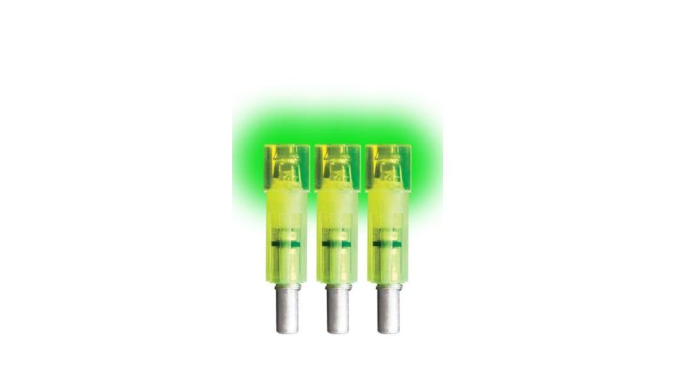 Lumenok Lighted Crossbow Nock Carbon Impact Flat Bolt Ends, 3-Pack, Green CI3000F3G